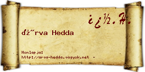Árva Hedda névjegykártya